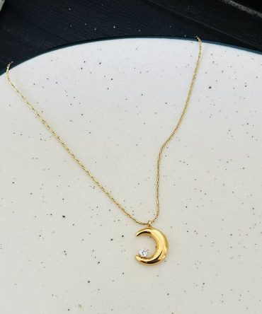 Moon Diamond Necklace~ Anti Tarnish