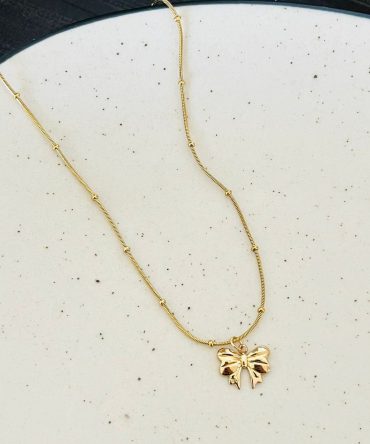 Pinterest Bow Necklace~ Anti Tarnish