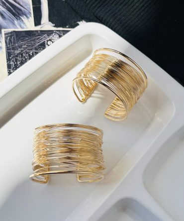 Golden Stranded Cuff Bracelet