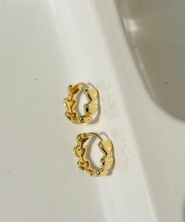 Heartful Golden Hoops