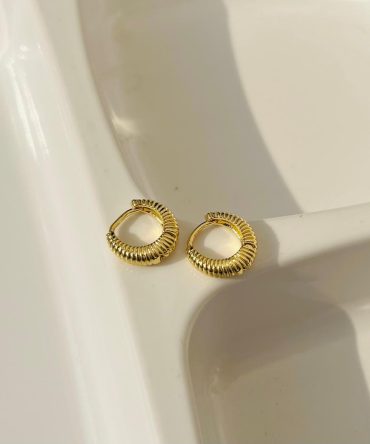Textured Golden Hoops