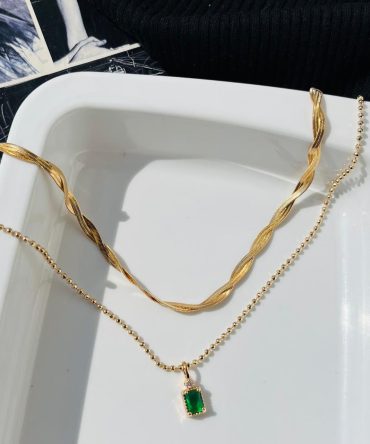 Two Layer Emerald Necklace