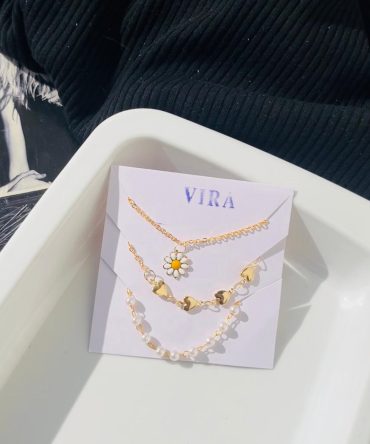 Golden Charm Bracelets Stack