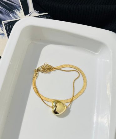 Dual Chain Heart Bracelet