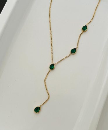 Pearl Emerald Ecstacy Necklace~ Anti Tarnish