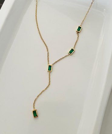 Emerald Ecstacy Diamond Necklace~ Anti Tarnish