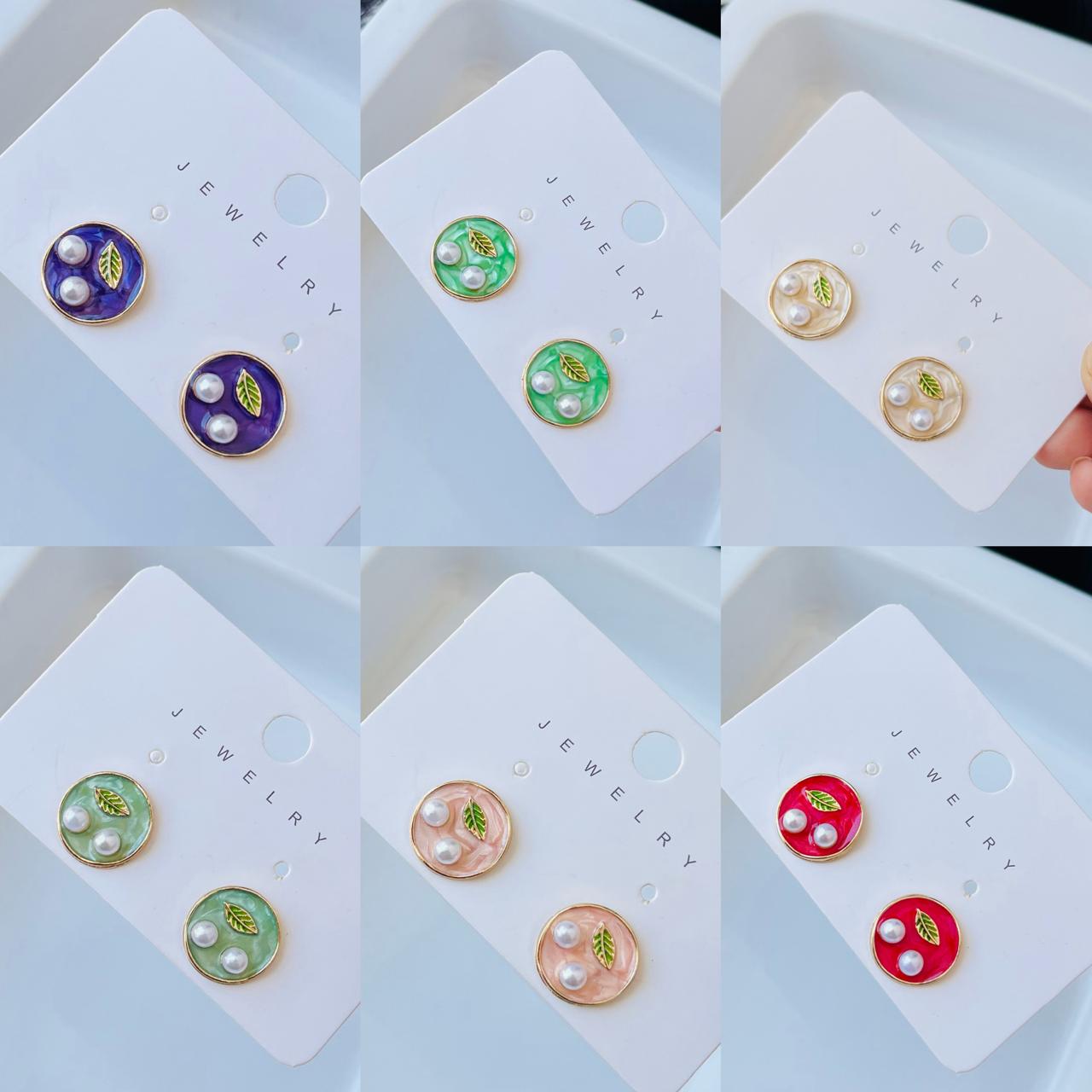 Pastel Floral Pearl Earrings